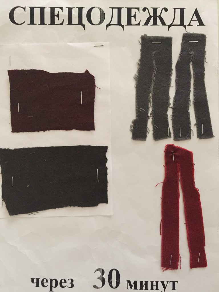 Применение моющего средства для стирки спецодежды